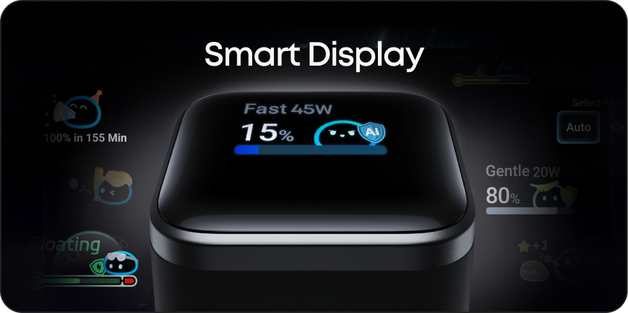 Anker Nano A121D Smart Display GaN Fast Charger - 45W
