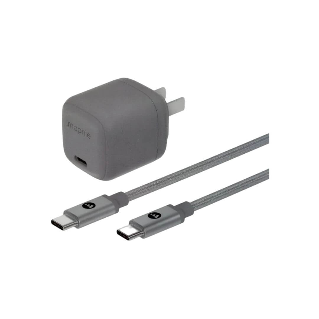 Mophie 30W GaN fast charger + 1M C TO C 60W braided cable
