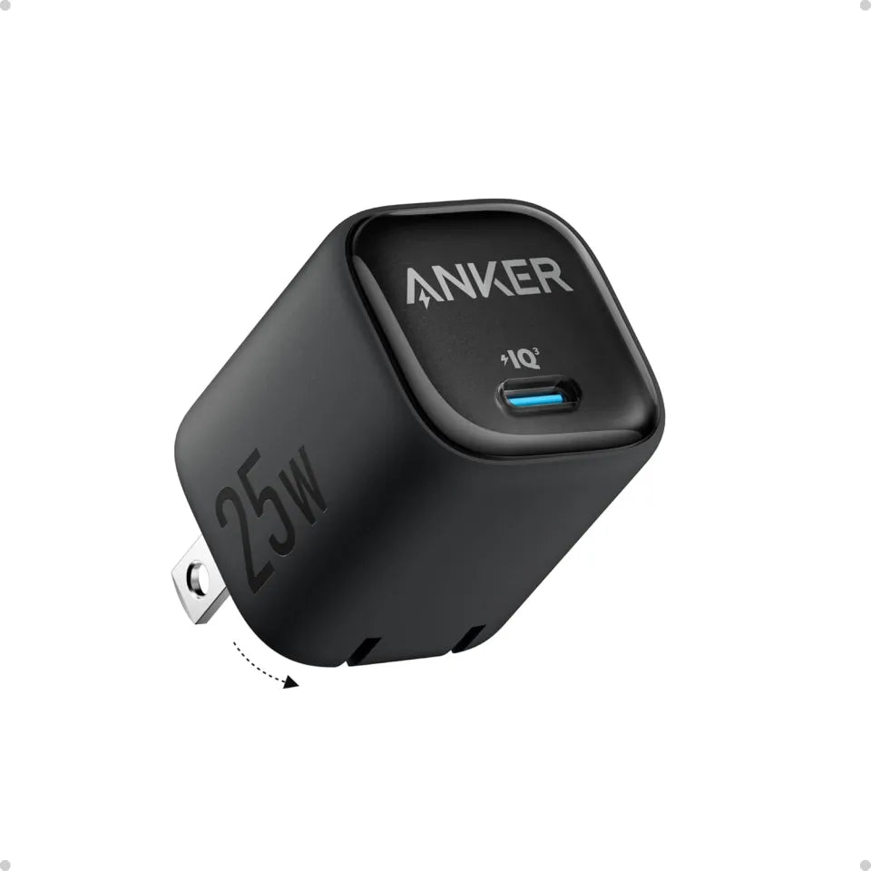 Anker Charger 25W Compact With USB-C Cable - Black