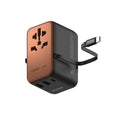 Momax 1-World+ 3-Port Travel Charger Built-In USB-C Cable 25W